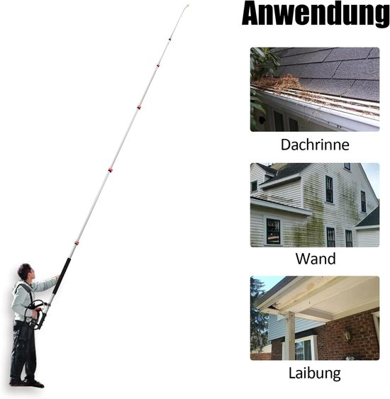 hogedrukreiniger-verlengbuis met borstelkop, 2 hogedrukreiniger-verlengbuizen, dakgootreinigingsopzetstuk, 7 sproeimondstukken, steunriem en 2 slangadapters — afbeelding 4