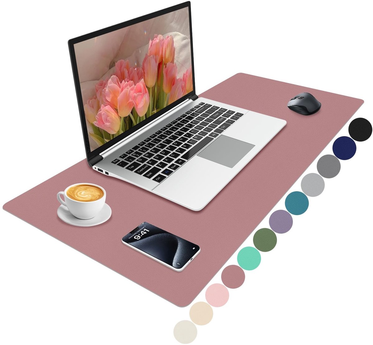 Omgoods - Niviy Bureau Mat 80x40cm - Roze Paars voor Studie en Werkplek