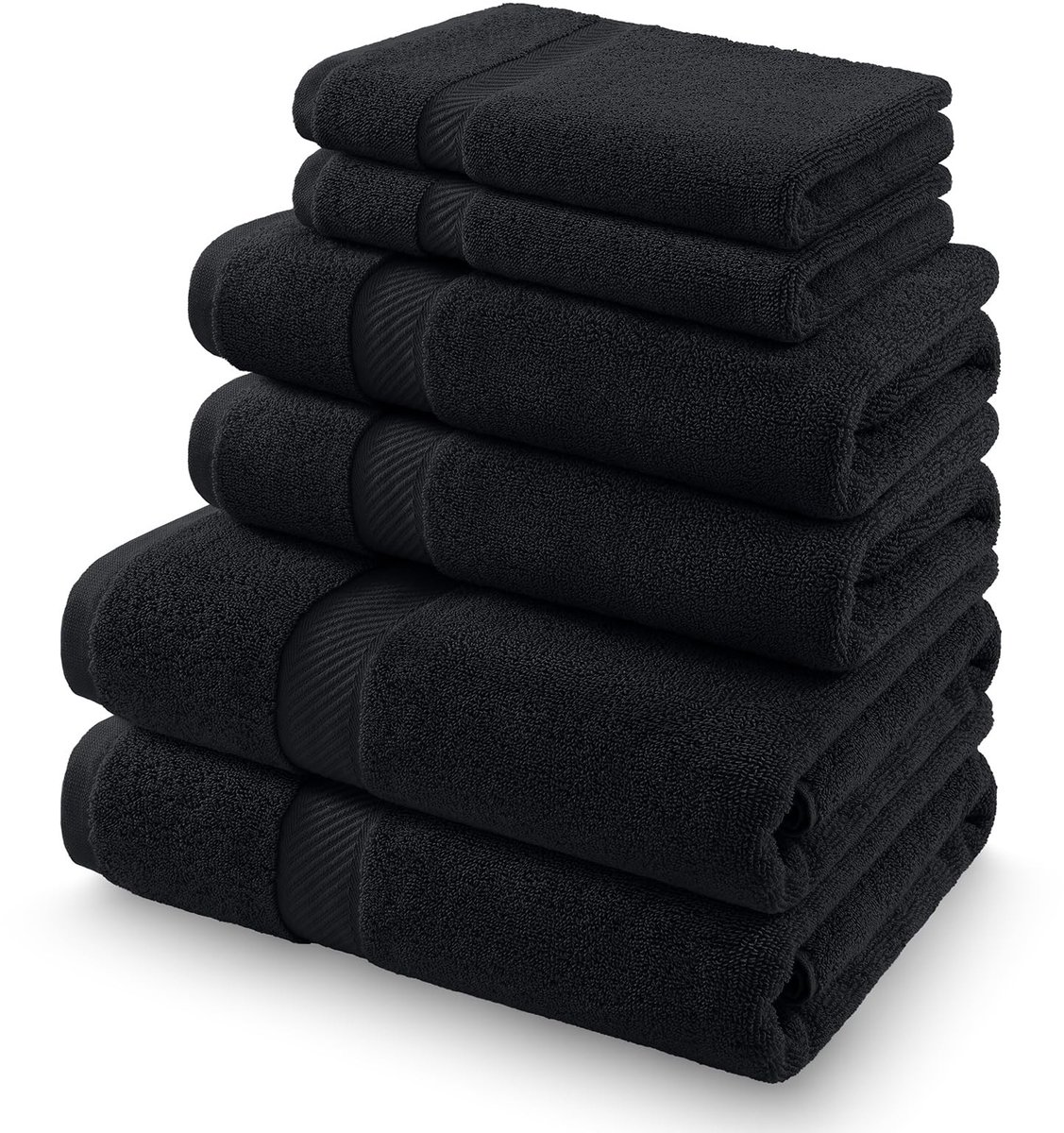 Omgoods - Set van 6 Handdoeken van 100% Katoen
