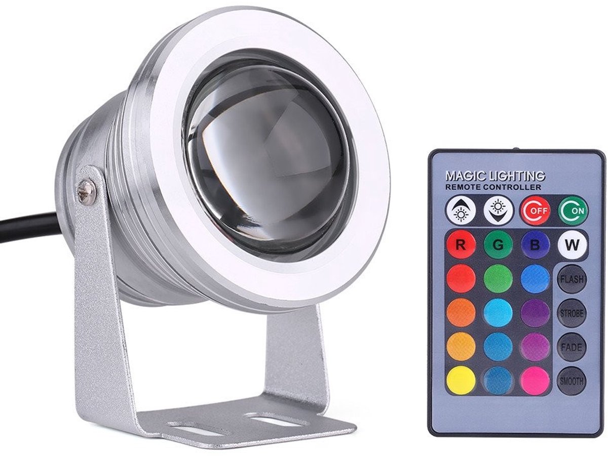 Omgoods - RGB LED Waterdichte Onderwaterlamp met Afstandsbediening 10W