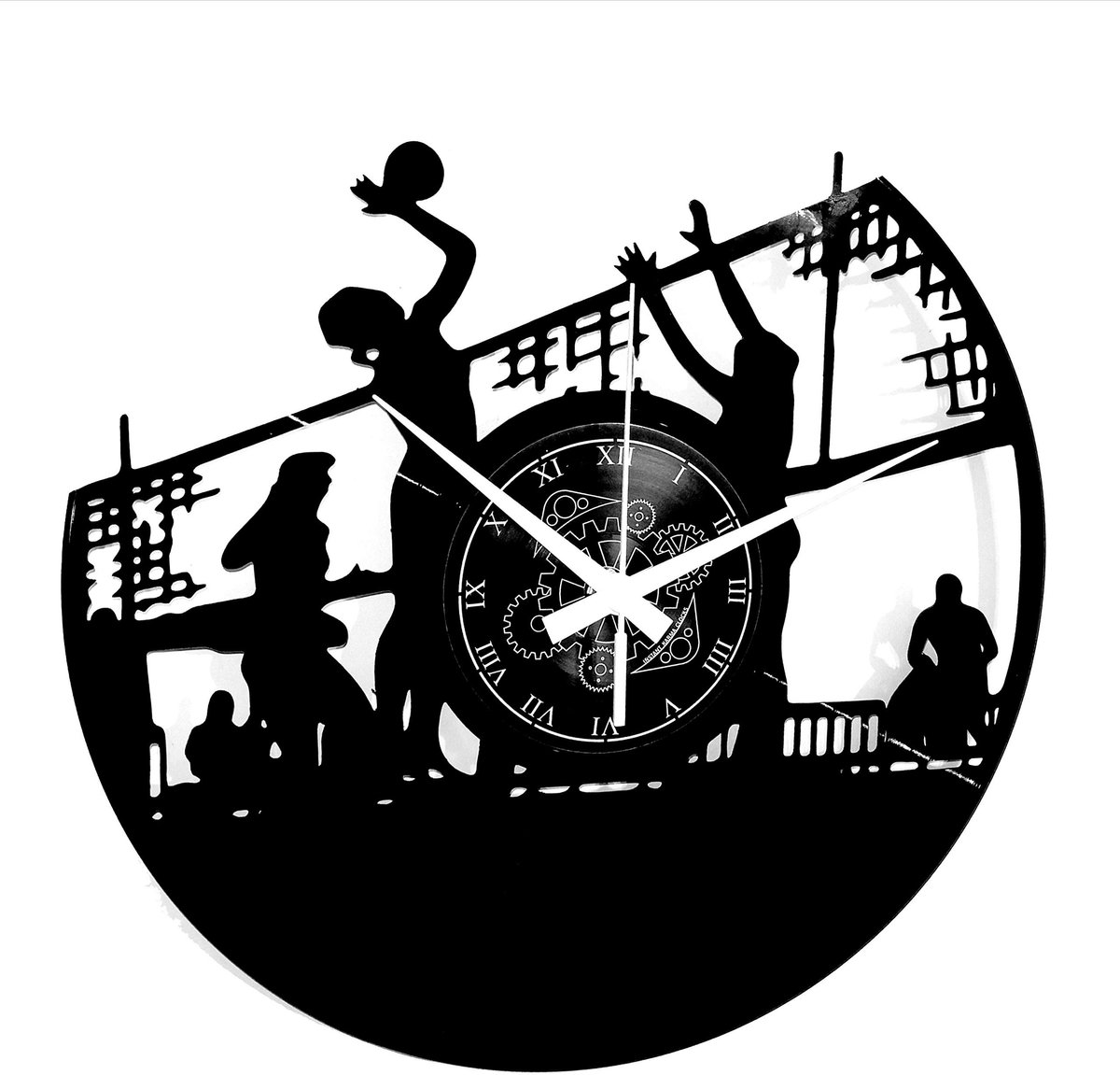 Omgoods - Vinyl Wandklok Vintage Handgemaakt Beach Sports Volleyball