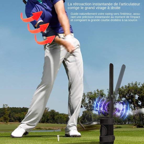 Golf Swing Trainer - Golftrainingshulp Swing corrector - Golf Swing Verbeteren - Ergonomisch Design - 595 cm Lengte - Zwart — afbeelding 5