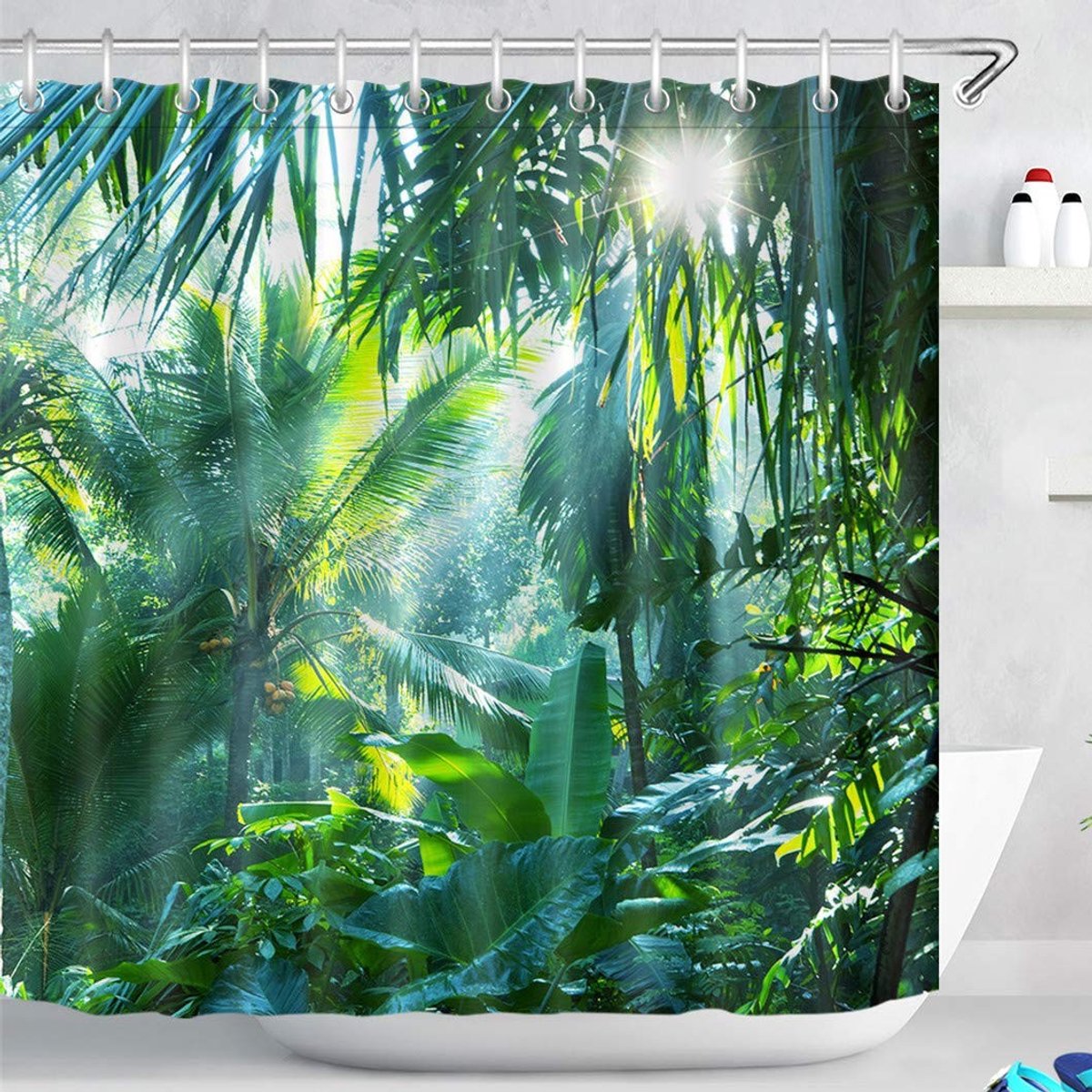 Omgoods - Tropisch Douchegordijn 240x200 cm Waterafstotend