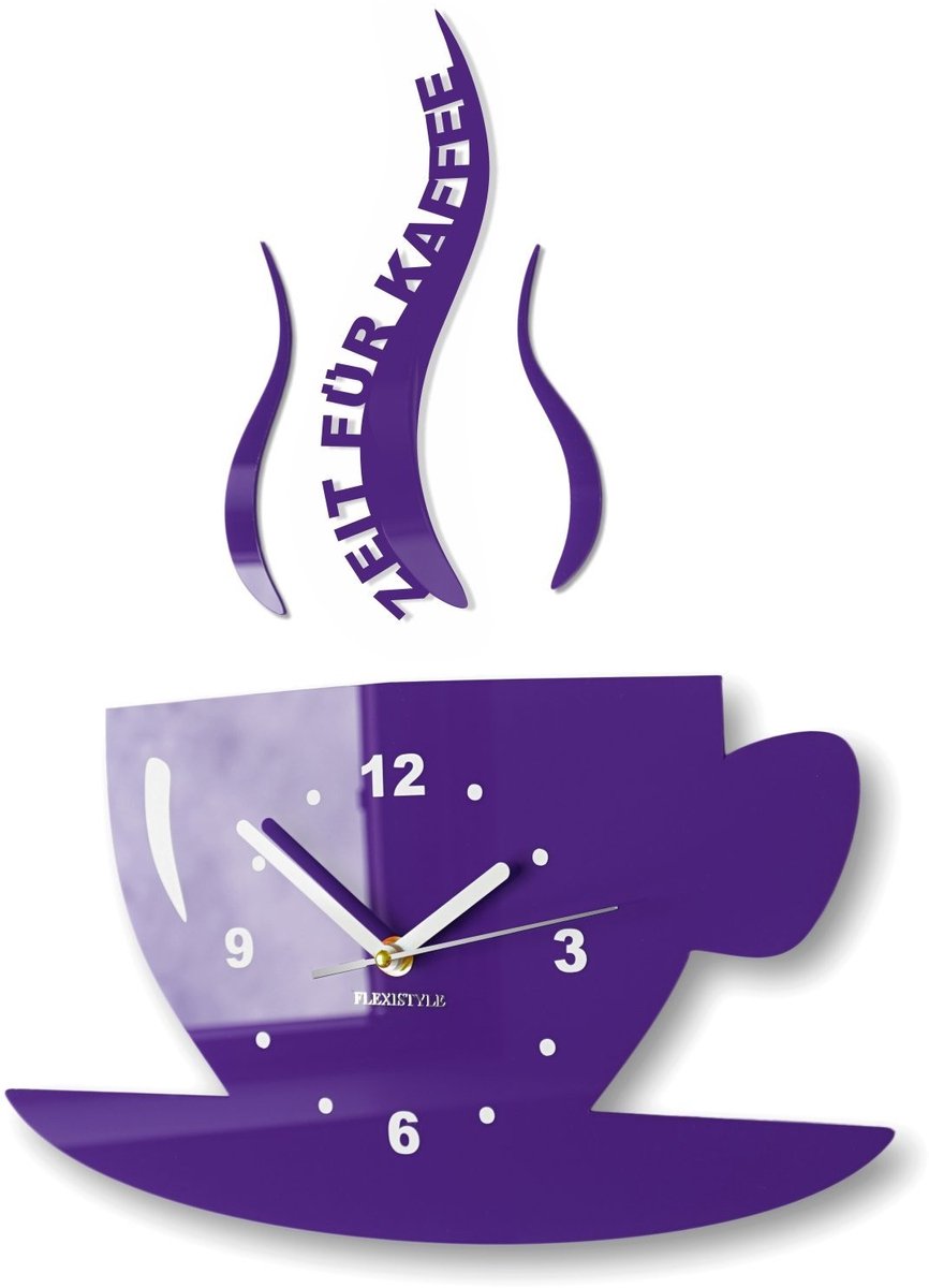 Omgoods - Moderne Wandklok voor de Keuken - 3D Design in Violet