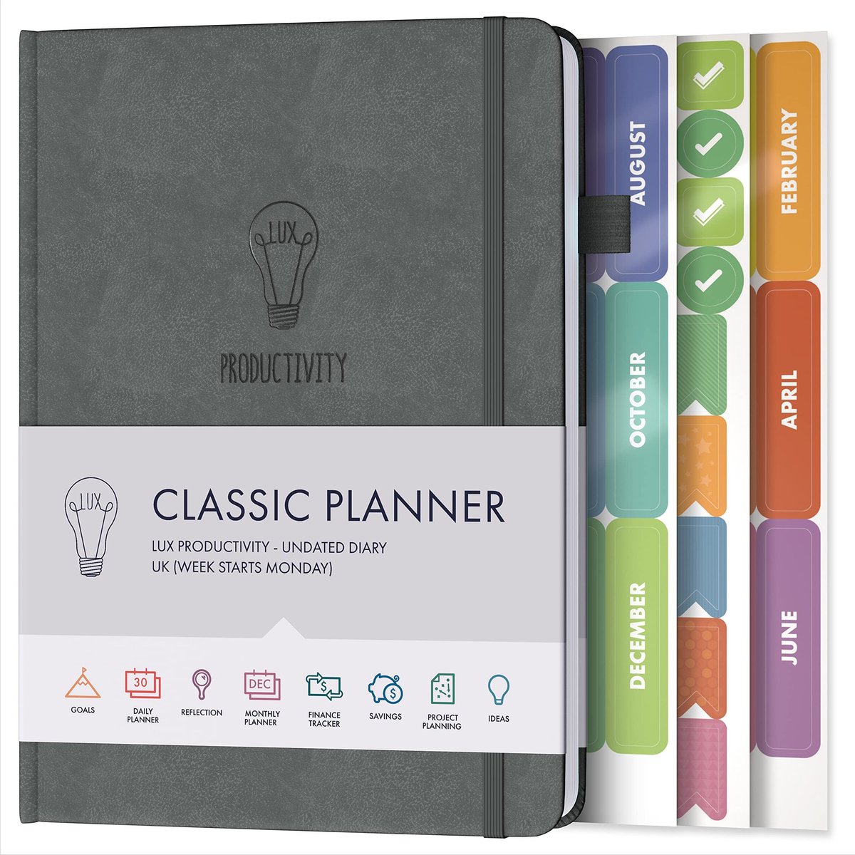 Omgoods - Lux Productivity Planner - Ongeorganiseerde Dagboek voor Meer Mindfulness en Productiviteit