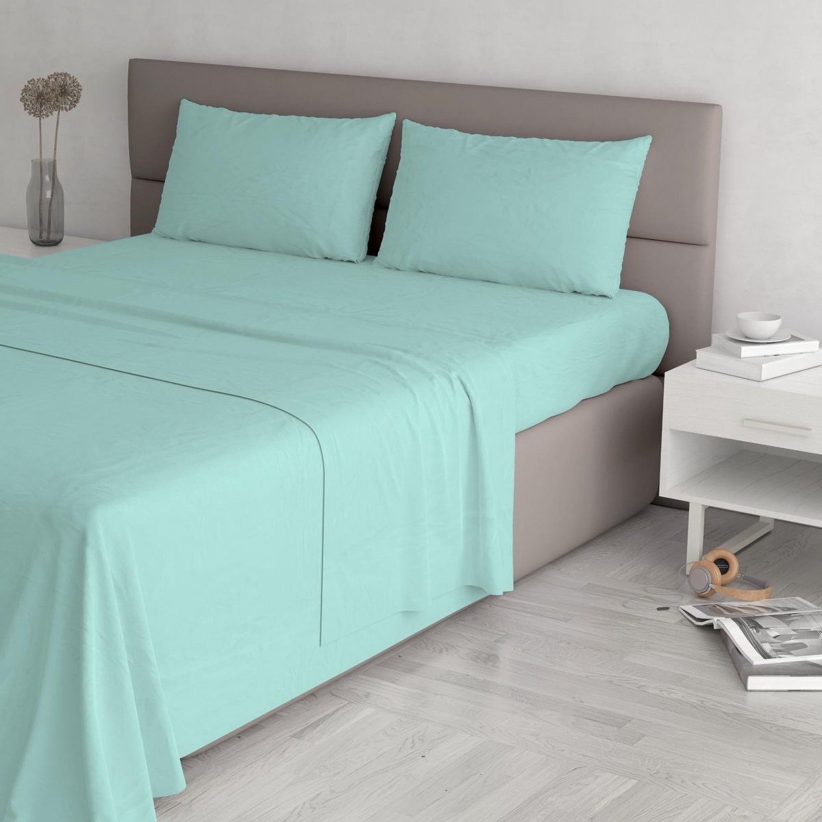 Omgoods - Max Color Beddengoed Set voor Dubbel Bed met Watergroen Design