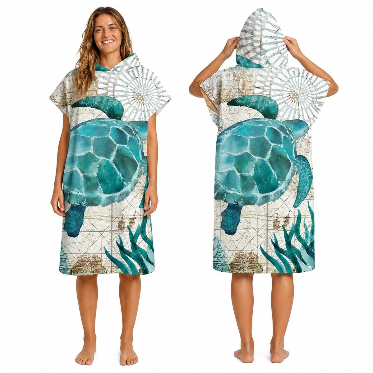 Omgoods - Surf Poncho Towel - Sneldrogende Microvezel Veranderponcho voor Volwassenen