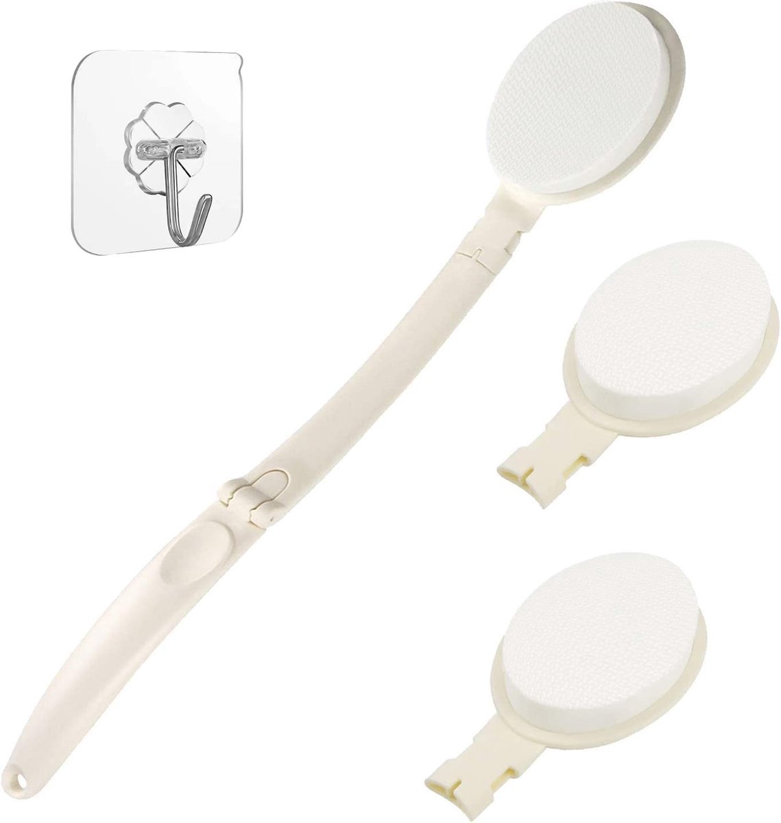 Omgoods- Bodylotion-applicator met lange handgreep - Rug applicator - Zonnebrandmiddel applicator - Opvouwbaar - Crème hulp - 47,5 cm voor moeilijk bereikbare gebieden - Rugapplicator