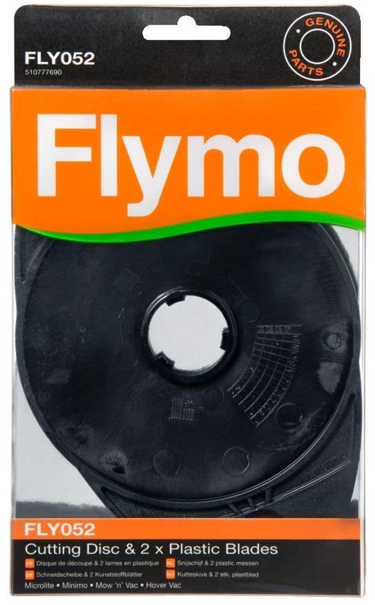 SnelShoppen - Flymo Doorslijpschijf en 2x Kunststof Messen - Originele Reserveonderdelen voor Tuinmachines, Veiligheid, Tuinonderhoud, 510777690