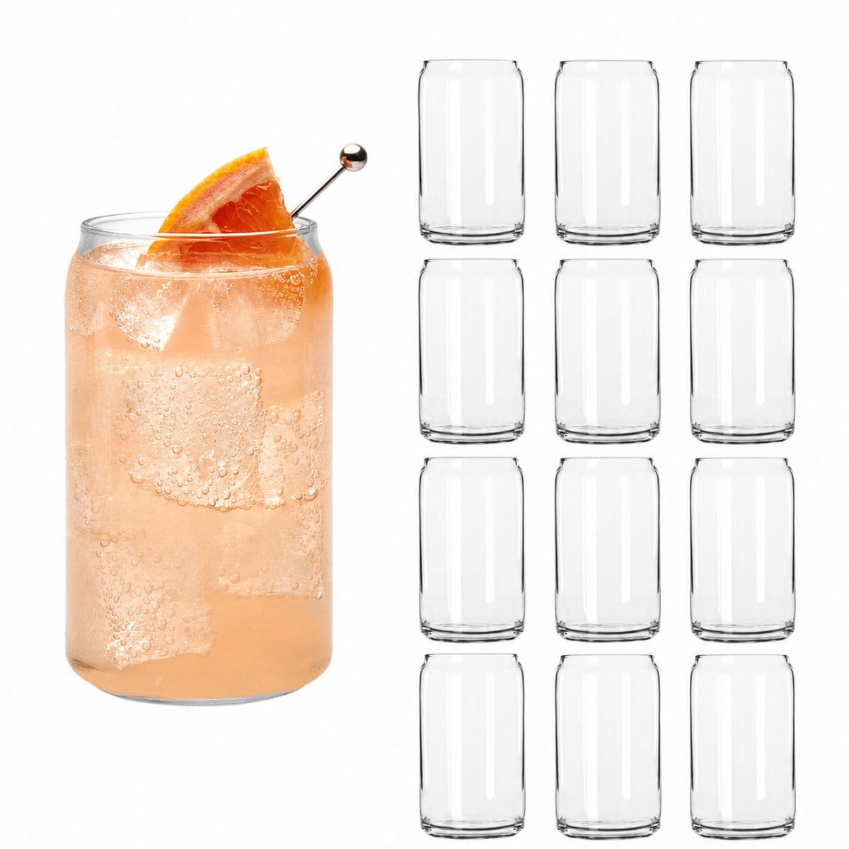LIBBEY Waterglazen - Drinkglazen Set - Cocktailglazen - Ijskoffie Glazen - Vaatwasserbestendig 473 ml (12 stuks)