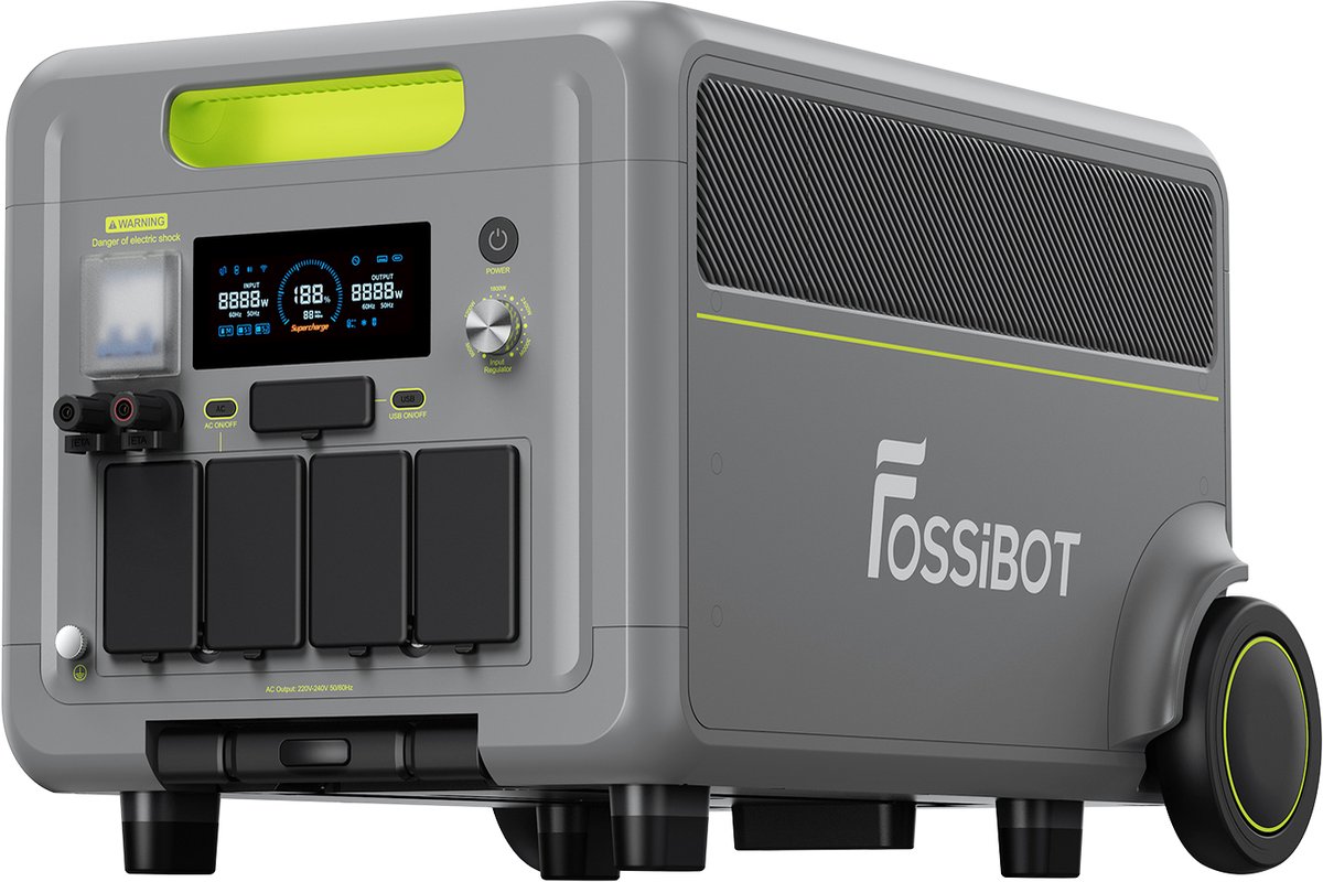 FOSSiBOT F7200 Industriële Hoogvermogen Powerstation 5222Wh 7200W 9000W piek LiFePO4 | Uitbreidbaar tot 15,67kWh UPS <10ms Voor Thuis, Werkplaats & Camper