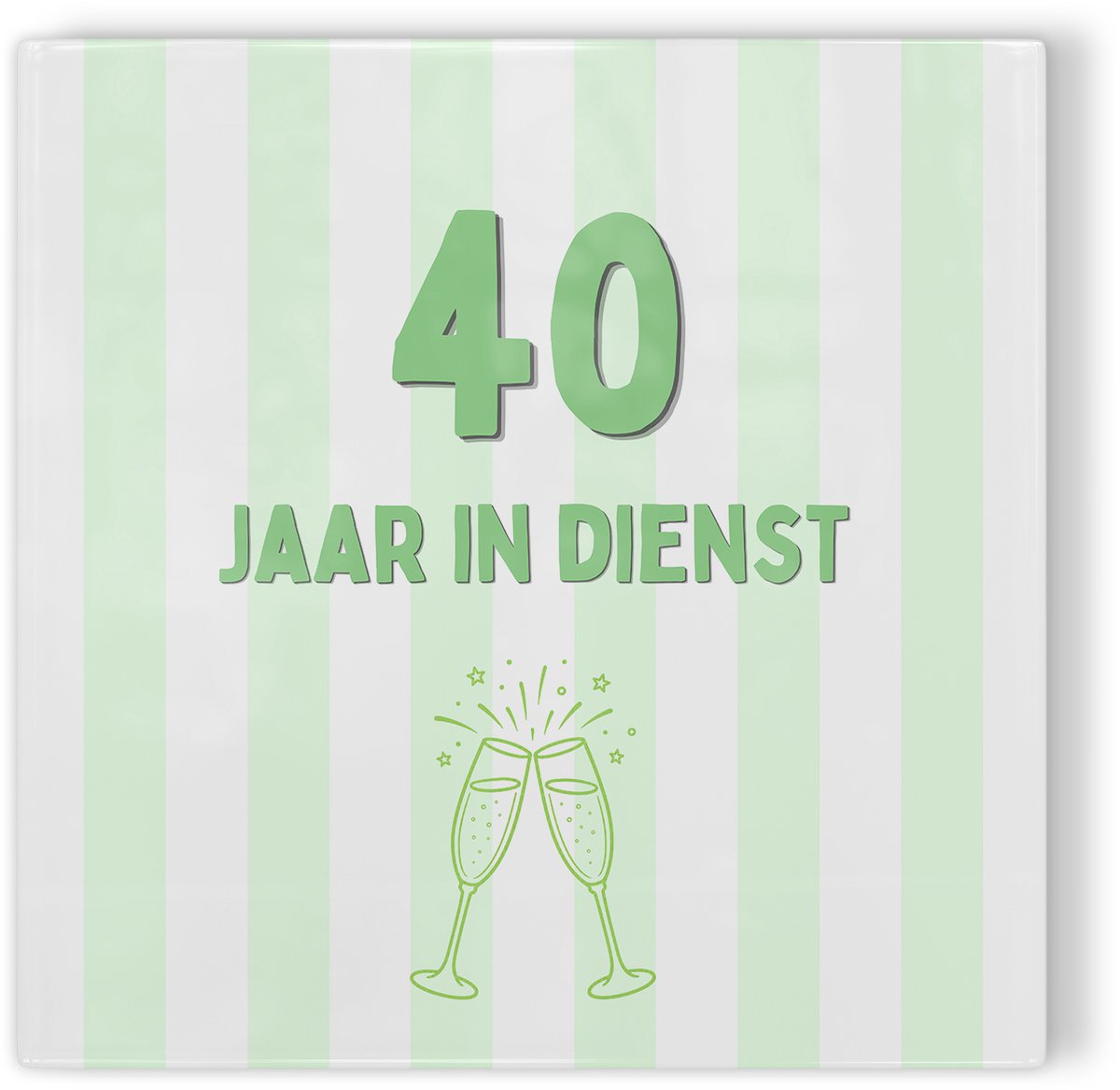 Tegeltje Jubileum groen 40 jaar in dienst - tegeltje jubileum - tegeltje met tekst