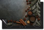 Chefcare Inductie Beschermer - 90x52 cm - Kerst Kruiden Specerijen Kaneel Steranijs - Afdekplaat Inductie - Kookplaat Beschermer - Inductie Mat