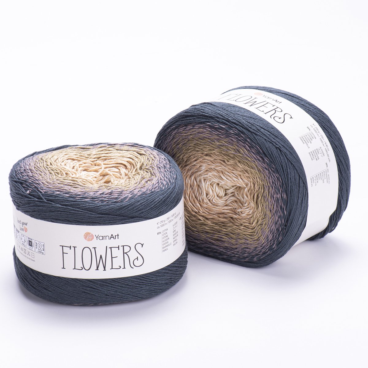 YarnArt Flowers Verloopgaren - 55% Katoen 45% Acryl - voor Haken en Breien - 250g / 1000m - Kleur 297