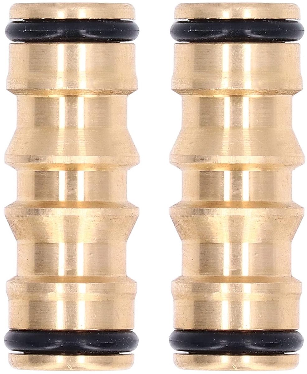 SnelShoppen - Tuinslang Koppeling 2St Double Male Pijpverbinder 1/2 inch Messing Mannetje naar Mannetje Snelkoppeling voor Tuinslang en Buizen