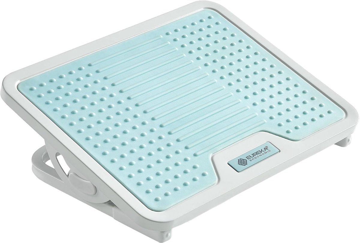SnelShoppen - Ergonomische Voetsteun Onder Bureau - Verstelbare Voetenbank met Metalen Frame en Massageoppervlak - Antislip Voetenbank voor Kantoor en