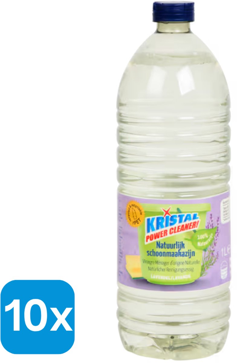 10x1L Kristal natuurlijk schoonmaakazijn Lavendel - Allesreiniger
