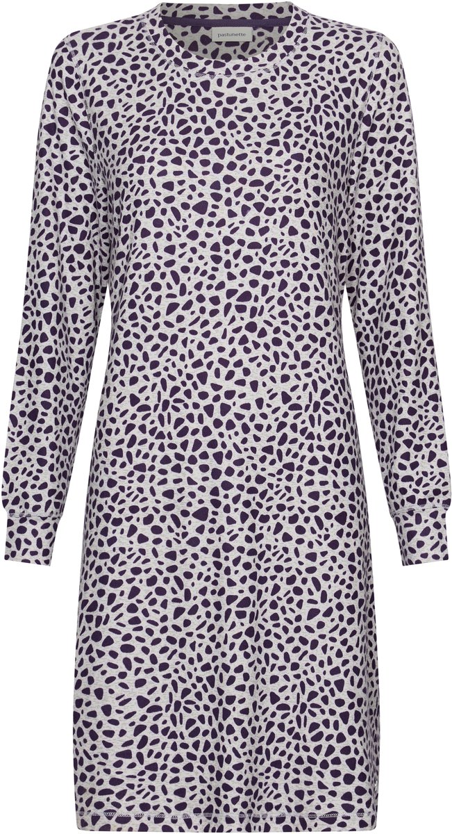 Pastunette - Nachthemd - Purple Pebbles - Fleece - Paars/Grijs - Maat 38