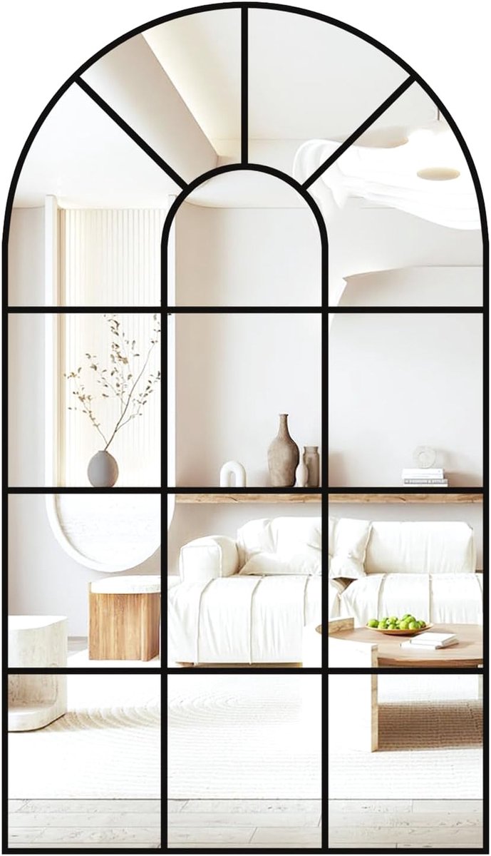 Wandspiegel voor gebogen ramen 105 x 60 cm - Decoratieve spiegel - Hoogwaardige metalen constructie - ShopVlot