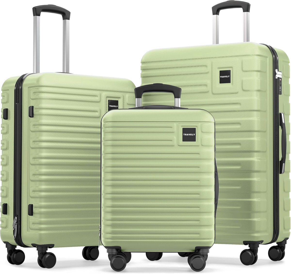 SnelShoppen - Polycarbonaat Kofferset 77cm 67cm 55cm - Robuuste Hardschalige Koffer met Zachte Wielen & TSA-slot - Reiskoffer Trolley voor Vakantie, Z