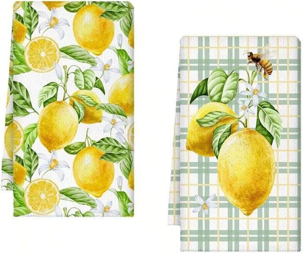 Keukenhanddoeken microvezel 60x40 cm - super absorberend - voor veilig reinigen - 2 stuks - ShopVlot