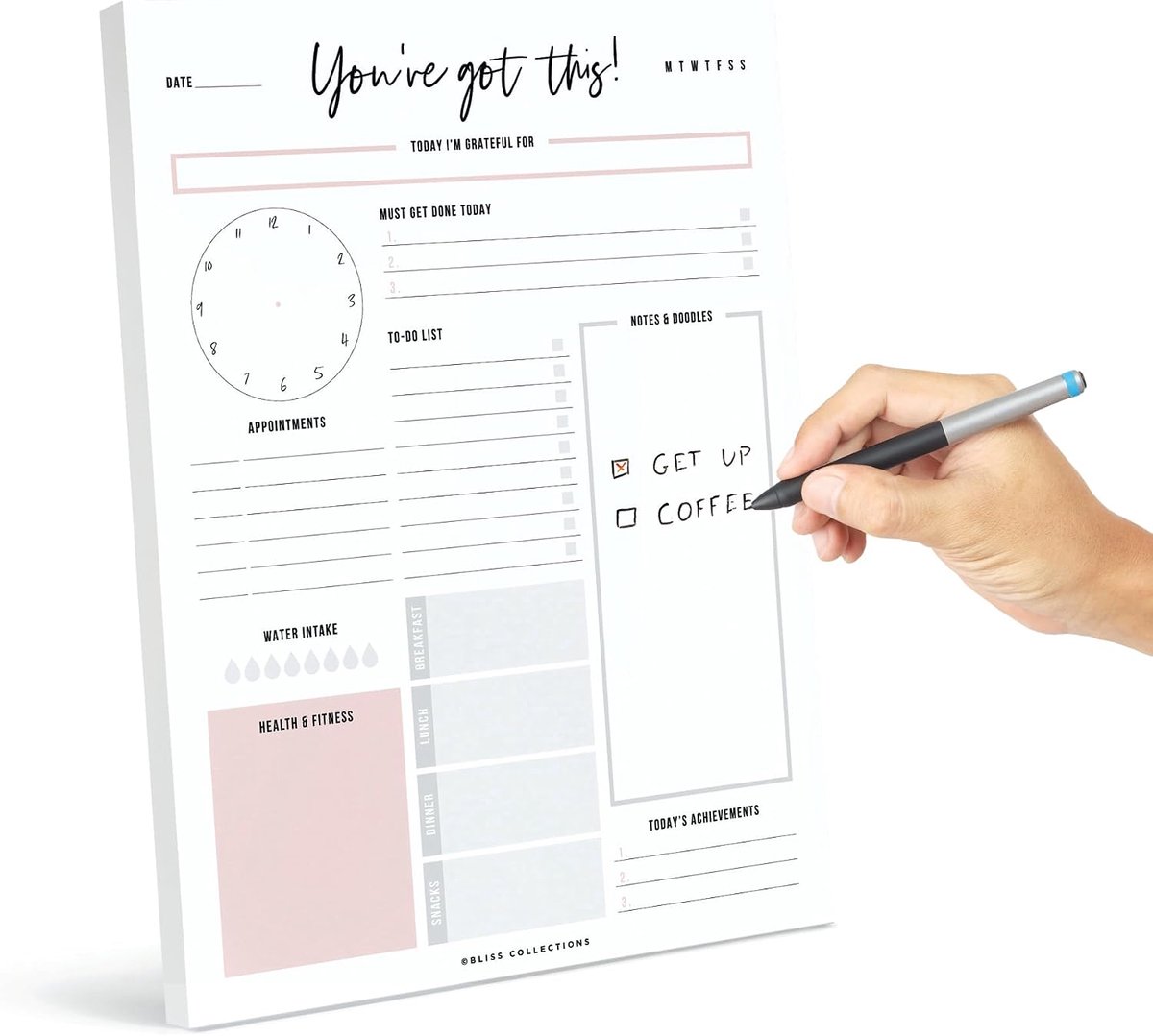 Kladblok - Dagelijkse Planner zonder Datum - 50 Afscheurvellen - Doelen Stellen, Taken en Notities - Organisatie en Takenlijst - 21,6 x 27,9 cm - Productiviteit Verhogen - Kantoorbenodigdheden