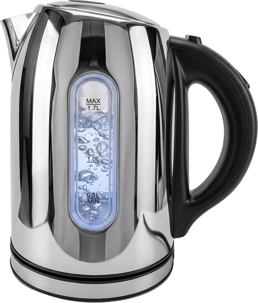 Waterkoker 1,7L - Temperatuurregeling 60-100°C 2200W RVS - Zilver