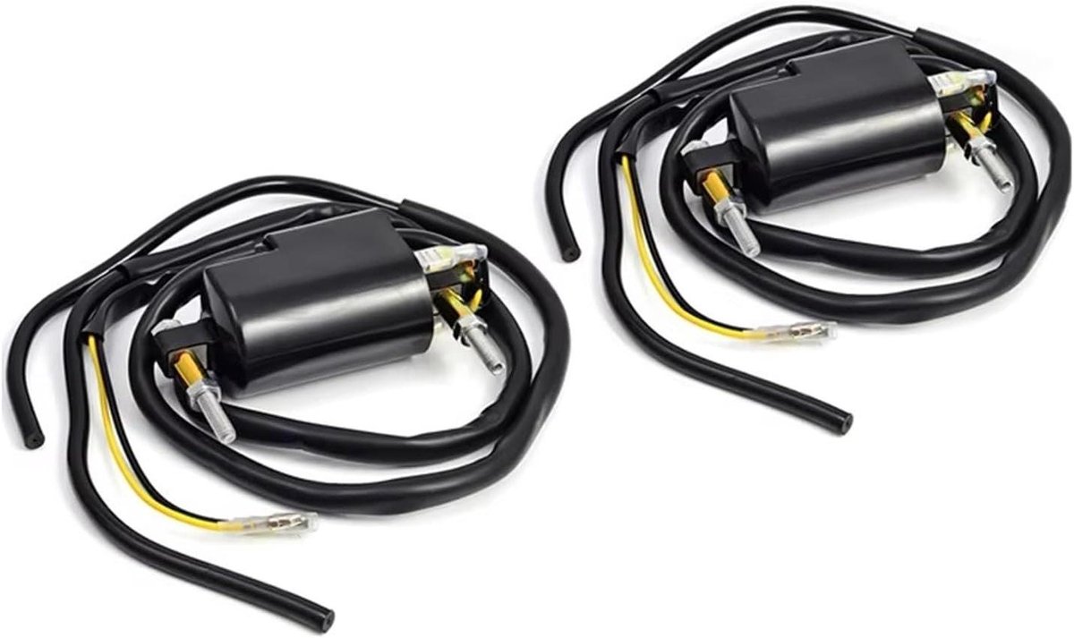 Bobines en Bougiedoppen Set - Ontstekingsspoelen Motor - Motoronderhoud - Verhoogt Ontstekingsenergie - 2 Stuks - Zwart