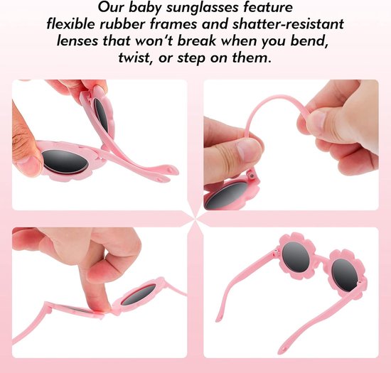 Zonnebril Baby met Bandje UV400 Gepolariseerd Silicone Frame voor Jongens en Meisjes van Merkloos — afbeelding 3