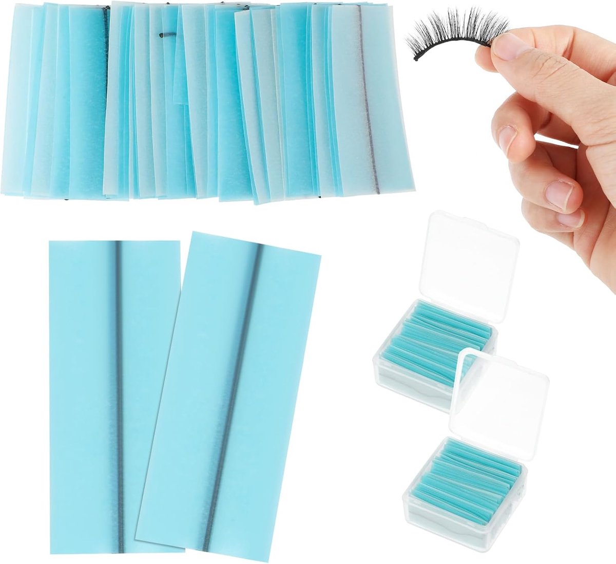 Pak Van 80 Valse Wimpers, Zelfklevende Wimperstrips Herbruikbare