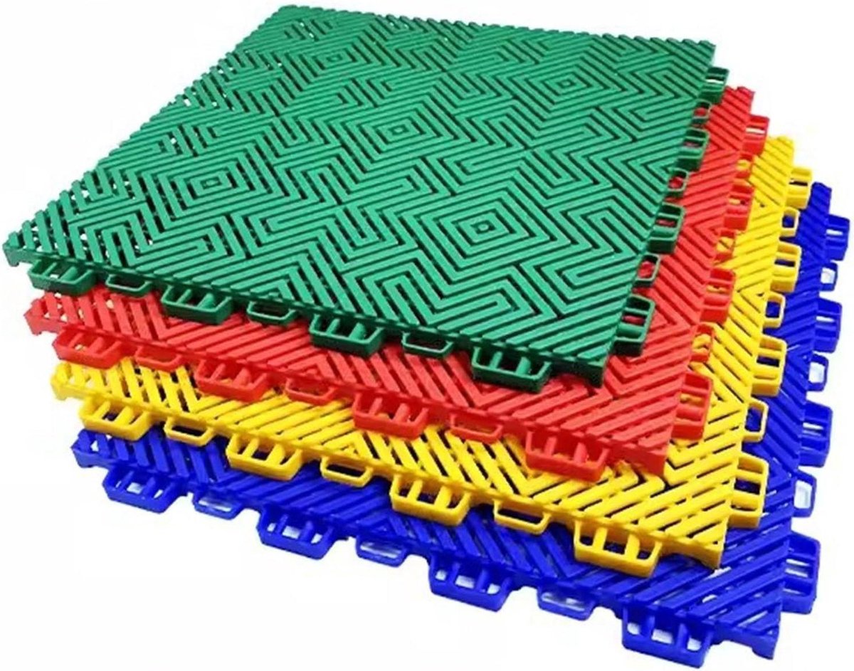 Modulaire Vloertegels - In elkaar grijpende Tegels - Buiten Terras - Snelle Drainage - 30.5x30.5 cm - Geel