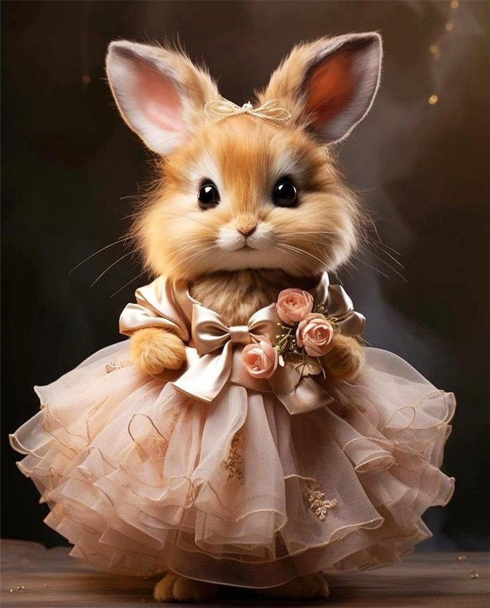 Borduurpakketten voor kruissteek Bunny Princess gestempeld met