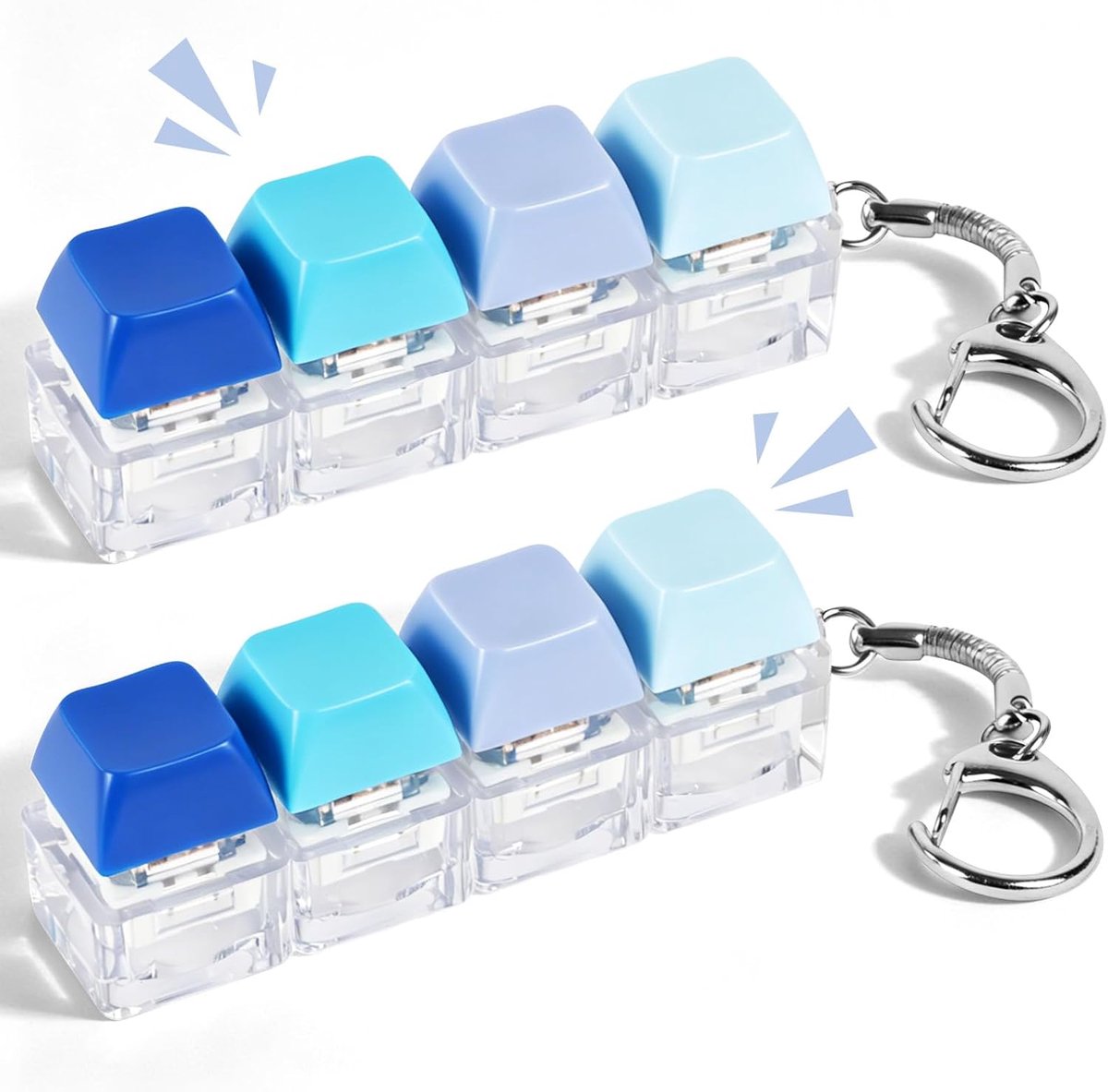 2 stuks toetsenbord fidget toy, clicker sleutelhanger vingerspeelgoed
