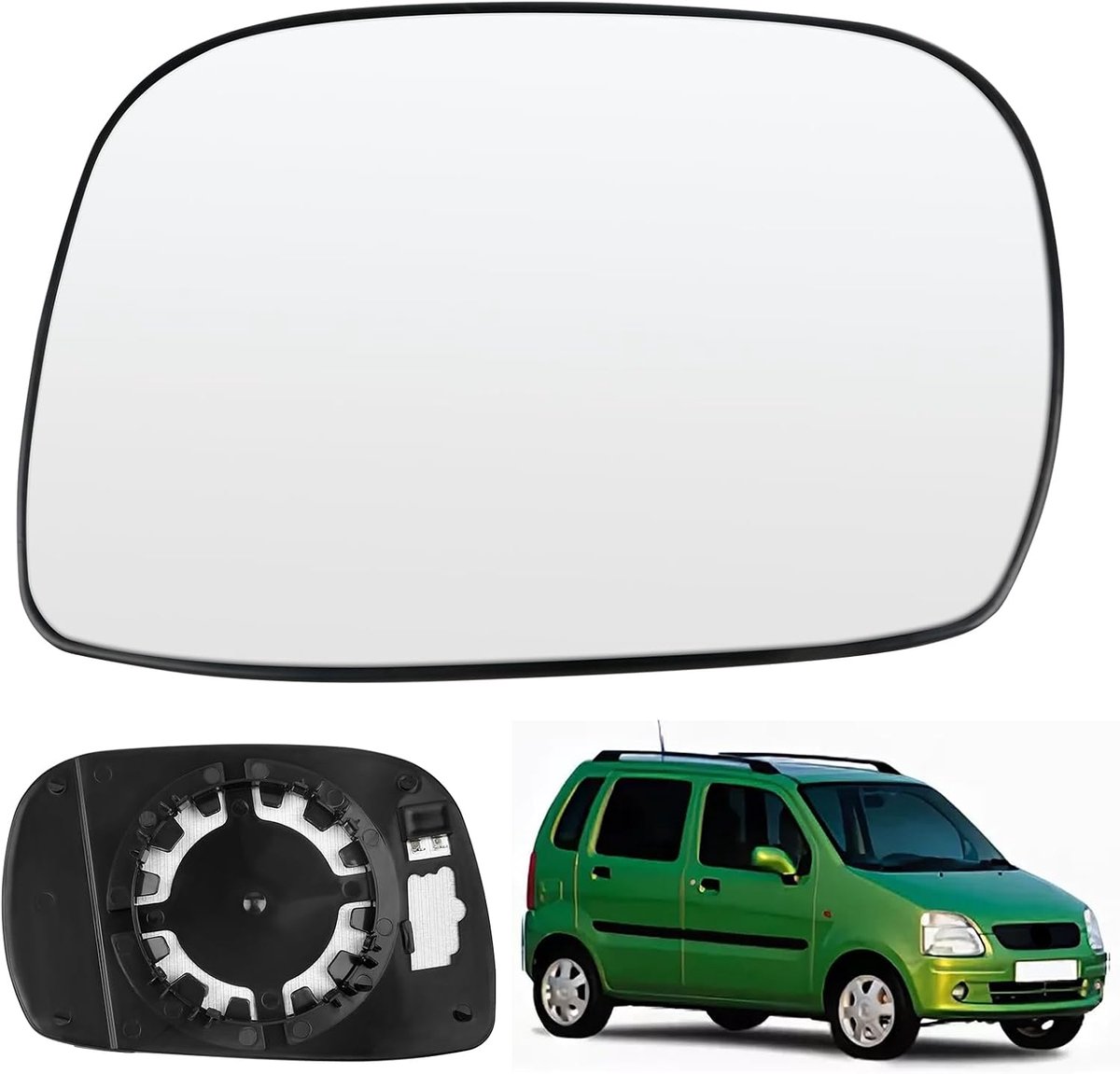 Vervanging voor Opel Agila A 2000-2007, Buitenspiegel Glas Asferisch