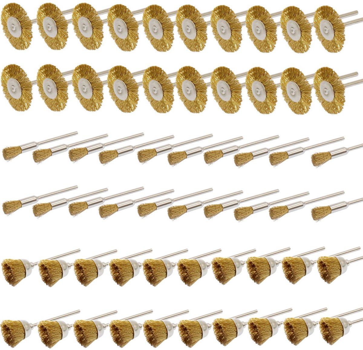 3 mm messing draadborstels, mokkenwiel-reinigingsborstelset