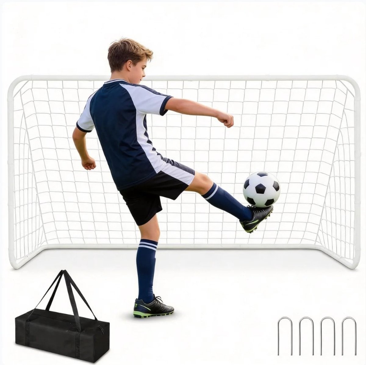 Danky Opvouwbaar voetbaldoel, 182 * 121 * 92 cm, voetbaldoel voor tieners en volwassenen, perfect voor dagelijkse voetbaltraining