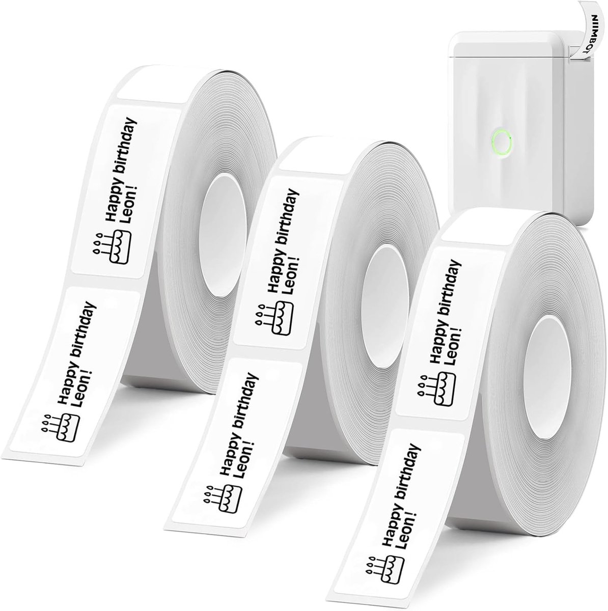 SnelShoppen - 3 Rollen 12 x 40mm Zelfklevende Thermische Labels, 160 Labels/Rol, Waterbestendig, Oliebestendig, Voor D30/D32/D35/Q30/Q30S/Q31, Kantoor