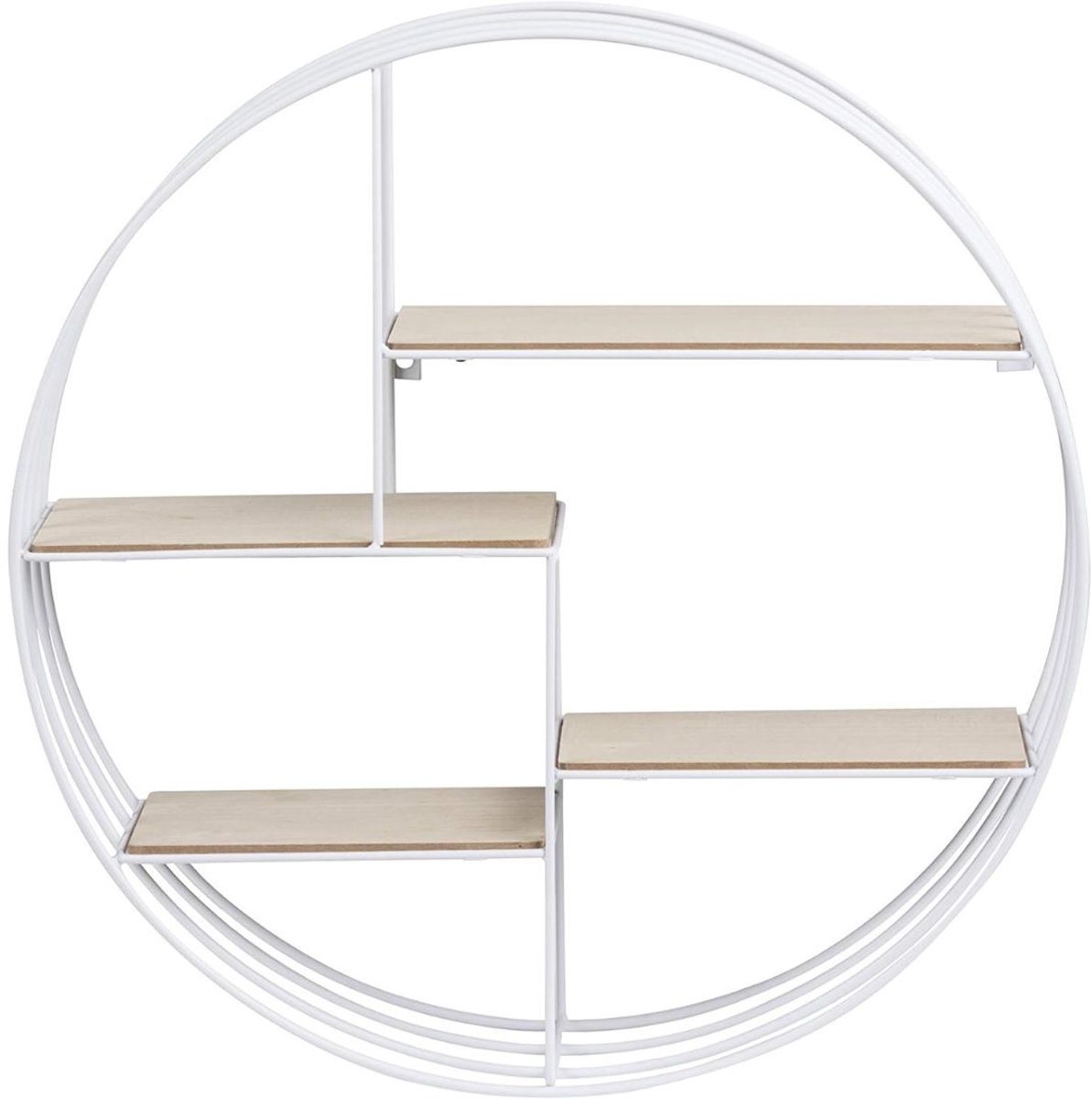 JCP® Wandrek Rond - Wandrek Rond Industrieel - Wandplank - Wit - 45cm x 10cm x 45cm