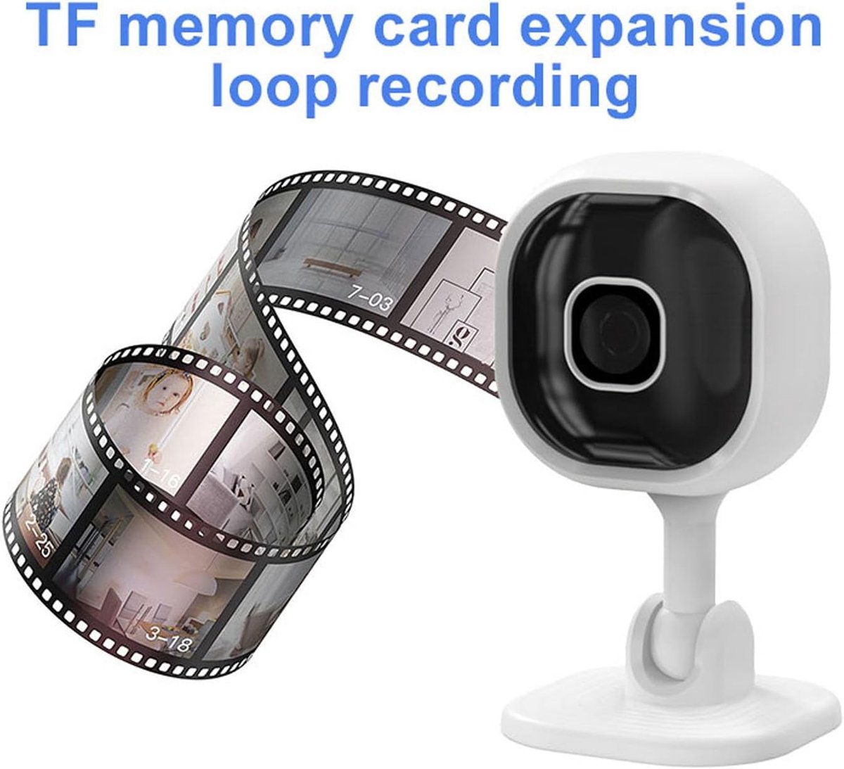 SnelShoppen - 1080P Beveiligingscamera, WiFi Binnencamera met Nachtzicht, Intercom, Draadloze Toezicht, Real-time Beweging Detectie voor Kinderen en H