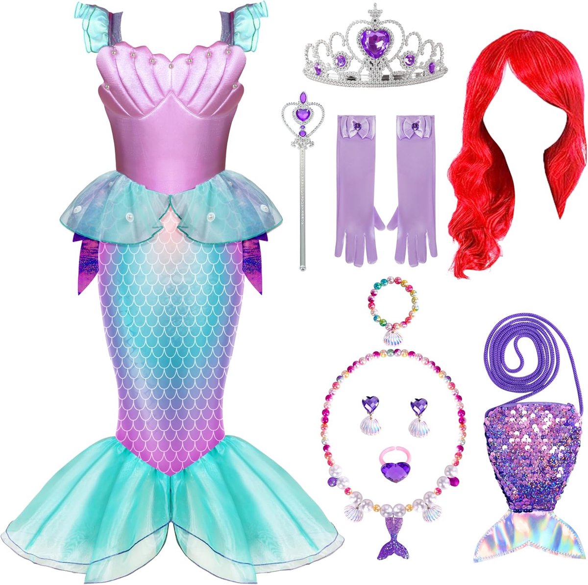 Creations Zeemeerminkostuum voor meisjes, zeemeermin, prinsessenjurk