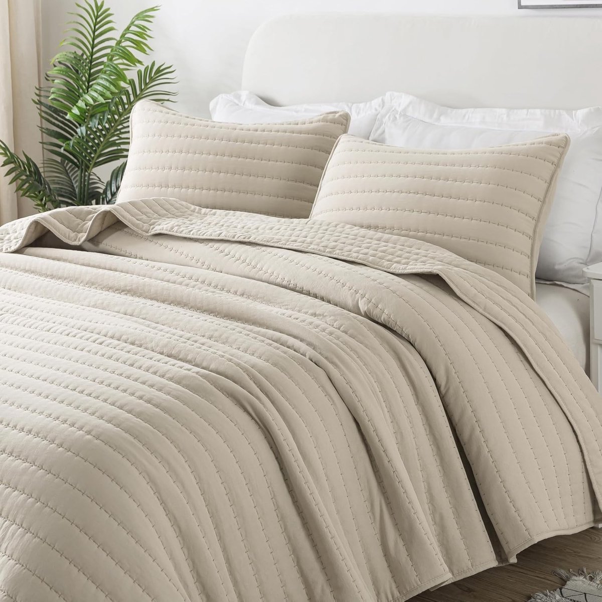 Zachte en comfortabele dekbedcover 200 x 220 cm, ideaal voor alle seizoenen, microvezel en gewatteerd, perfect als plaid voor op de bank