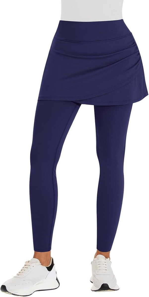 Dameslegging met rok, enkellang, loopbroek, tennisrok met leggings