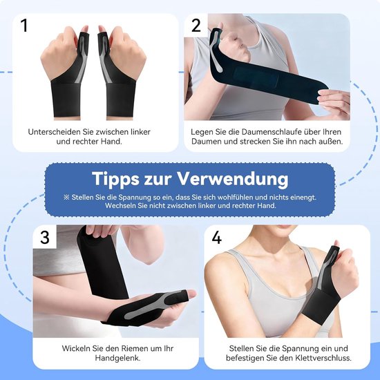 Bandages,2 stuks Elastische duimhandpalmspalk Compressiehuls voor dames & heren, voor lichte artritis Pijnverlichting Beschermer (Zwart, Small) - Elastische duim polsspalk, compressiehuls, voor pijnverlichting van artrose, sportbeschermer — afbeelding 2