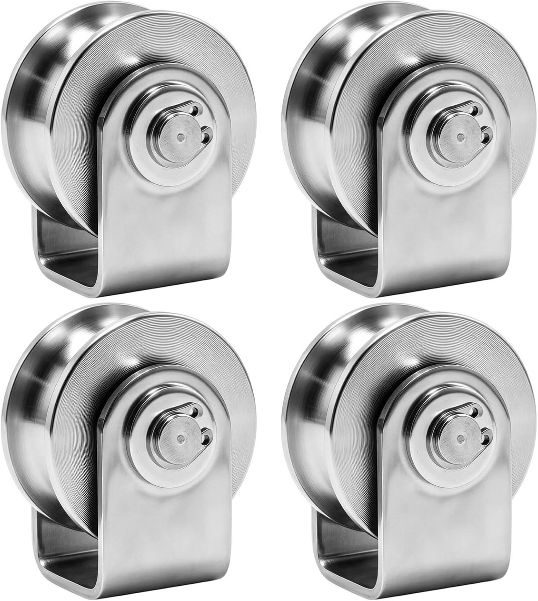 4 stuks katrol, 250 kg dubbele kogellagerwielen, veelzijdige hangwielen voor sportscholen, garages en toepassingen met - ShopVlot