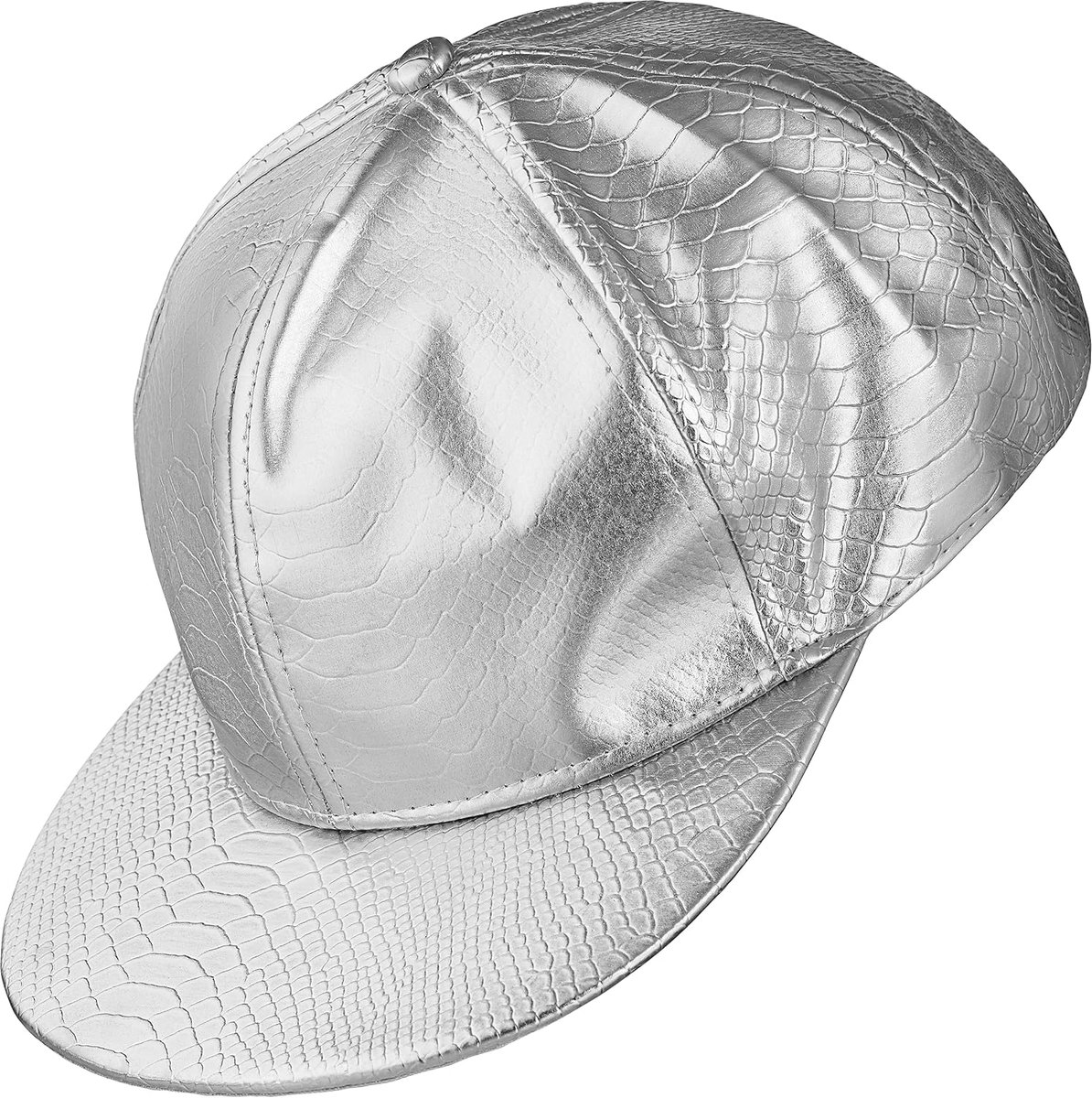 Cap Heren, Zilver, Heren, Dames, Baseball Cap met Snapback, Hip Hop