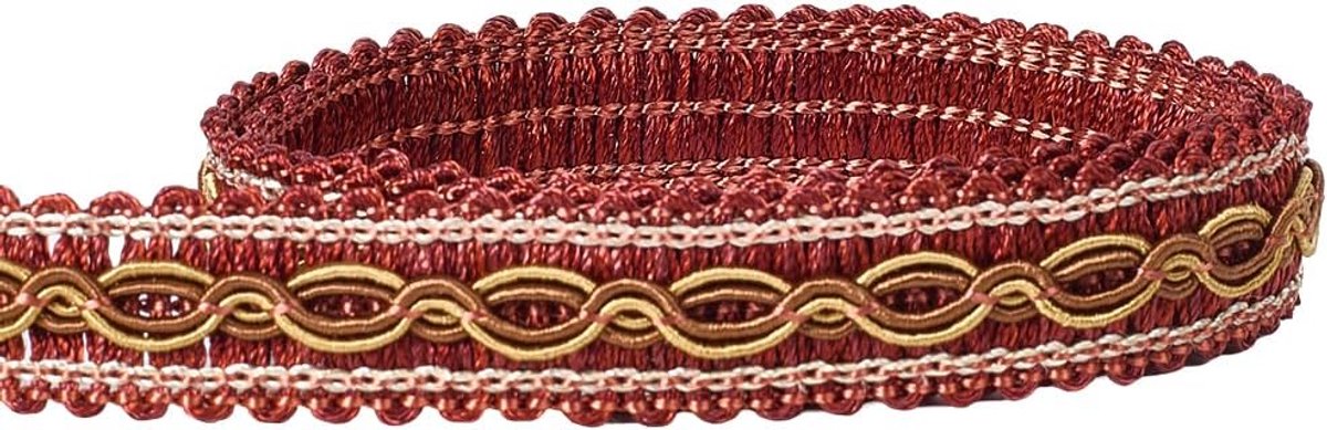 17Mm 14.5M Roodbruin Vlecht Trim Geweven Gimp Koord Braid Vintage