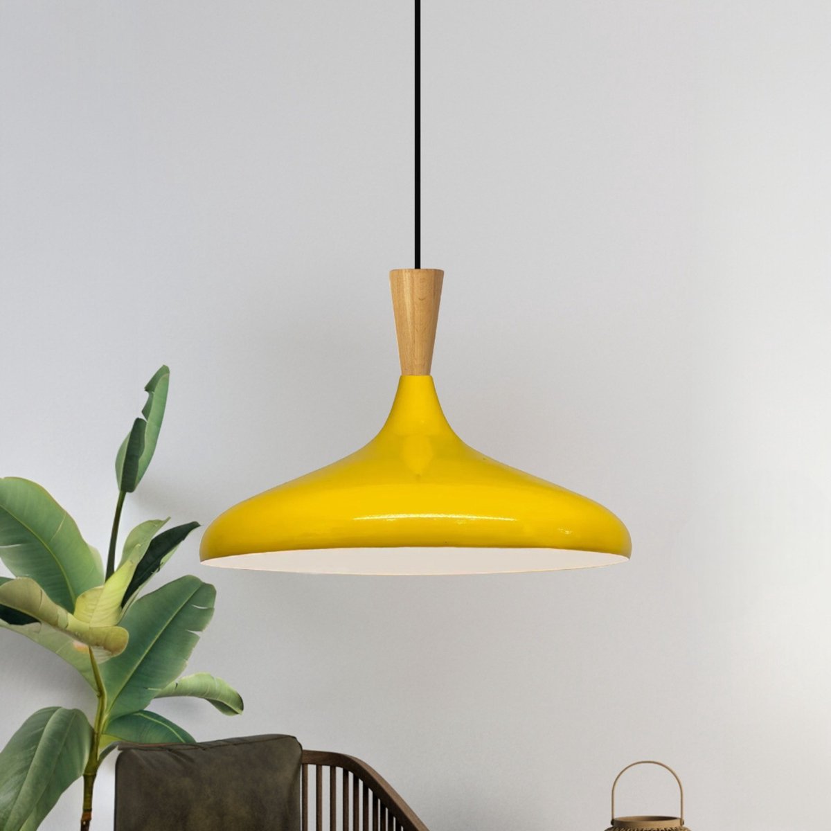 Bamyum Champion hanglamp, industriële Modern stijl, Ø35 cm, lichtgeel metalen lamp