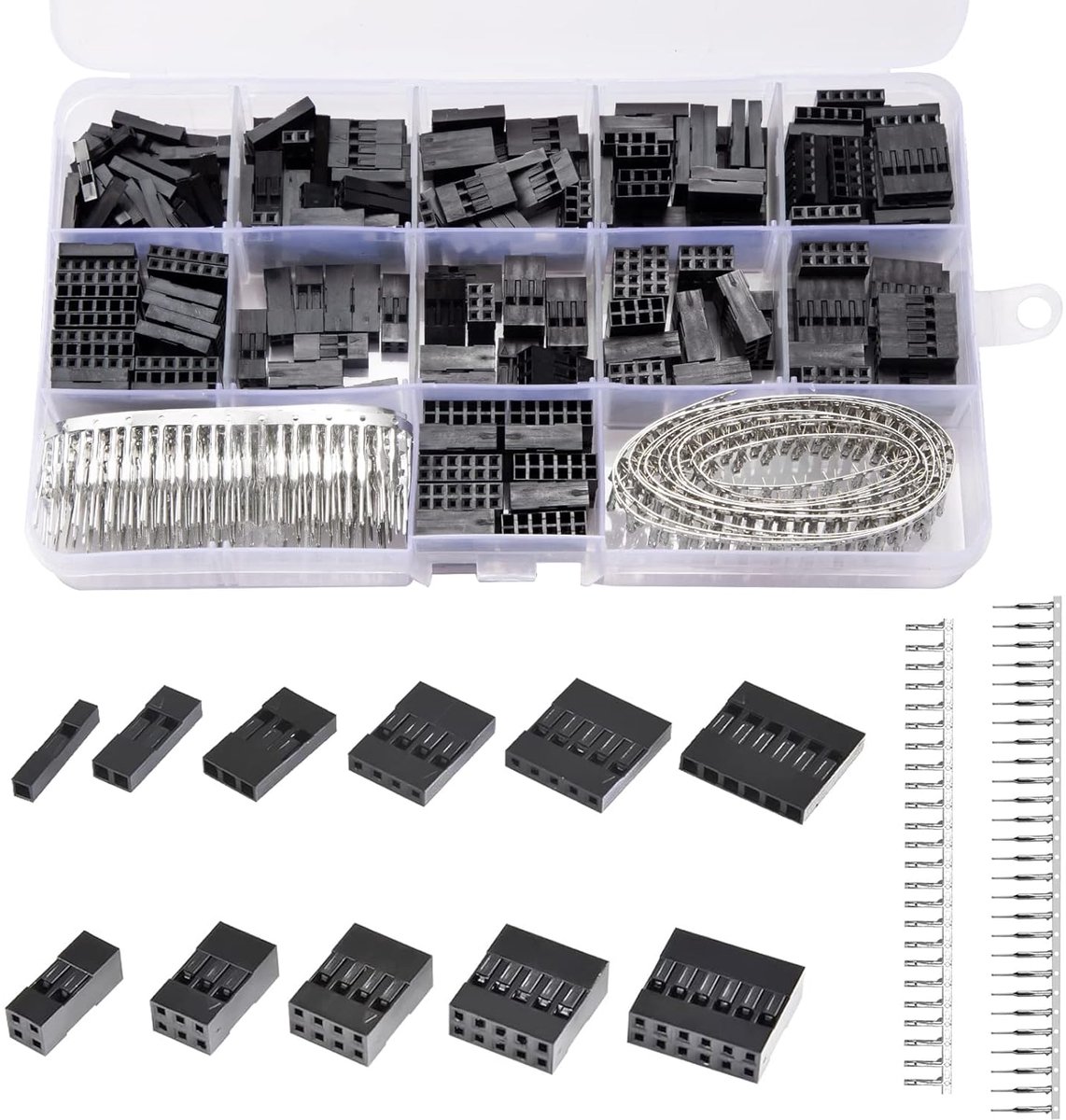 620 stuks 2,54 mm Dupont stekkerkit, mannelijk vrouwelijk stiftlijst Dupont connector 1 2 3 4 5 6 pins JST-SM, kabelstekker bussen adapter aansluiting behuizing voor kabel, printplaten