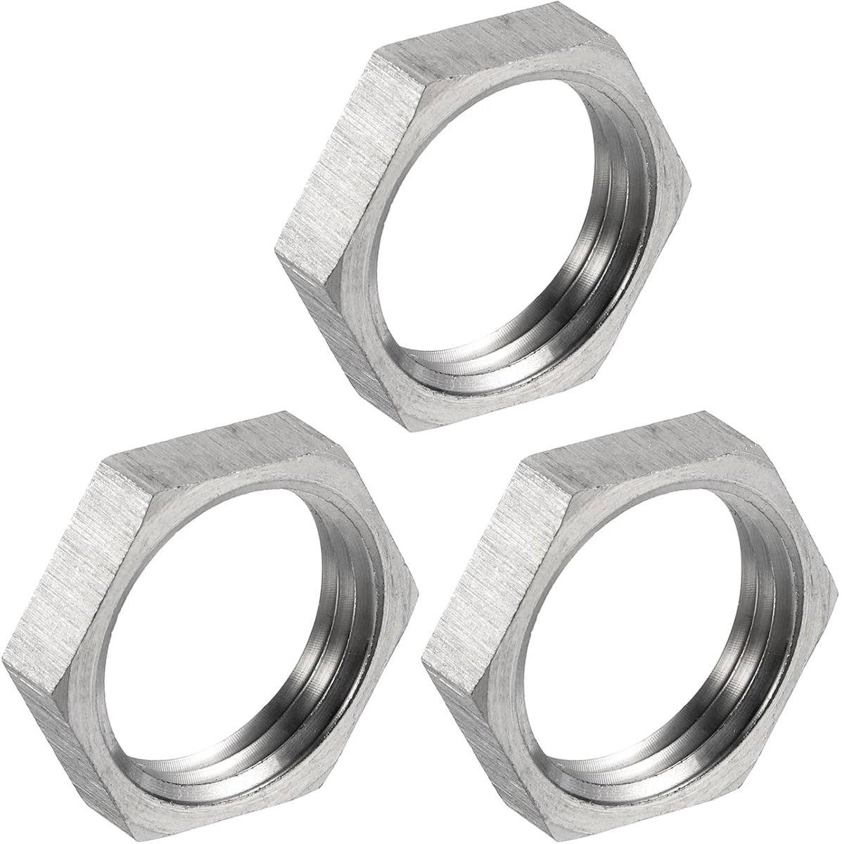 3 stuks gietijzeren buisschroefverbinding zeskantmoer, 304 roestvrij stalen zeskantmoer NPT 1/2 inch binnendraad voor de installatie van installaties, waterbezem en bodemreiniger