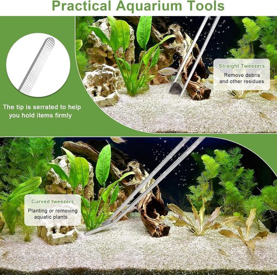 Tools voor aquarium, 7 stuks, roestvrij staal, aquariumaccessoires — afbeelding 2